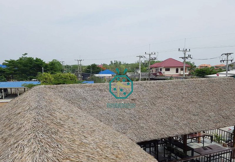 Penutup Bumbung Jerami Alang Alang Palsu untuk Pembinaan Pondok Pavilion Restoran Pelancong Spot Scenic