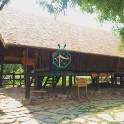 Wooden Lodge Building with Steel Thatch Roof Covering