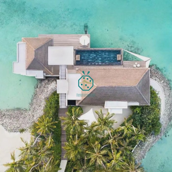 Projek Bumbung Jerami Kajan Buatan Maldives untuk Banglo Kolam Renang Pantai